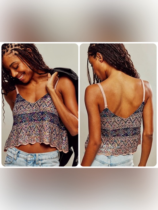 Free People Tops - NWOT Free People Shimmy Tank - Twilight Rose Combo